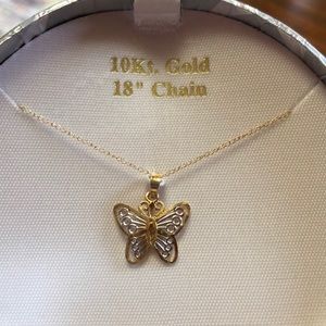 10k Gold butterfly necklace